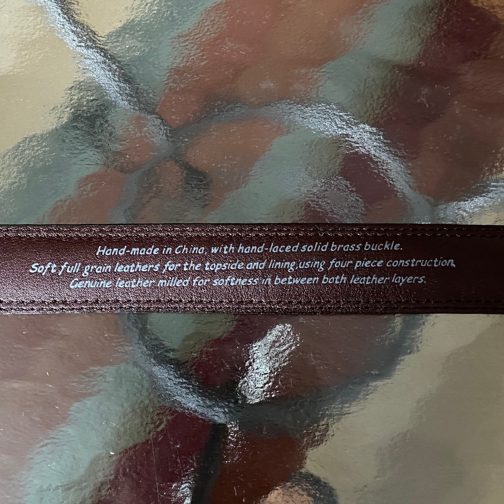 Brown Leather Belt 34 - Picture 3 of 8
